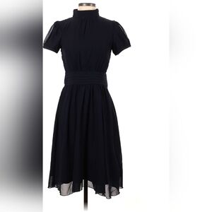 Shabby Apple Black Fit and Flare High Collar Dress Sz 3